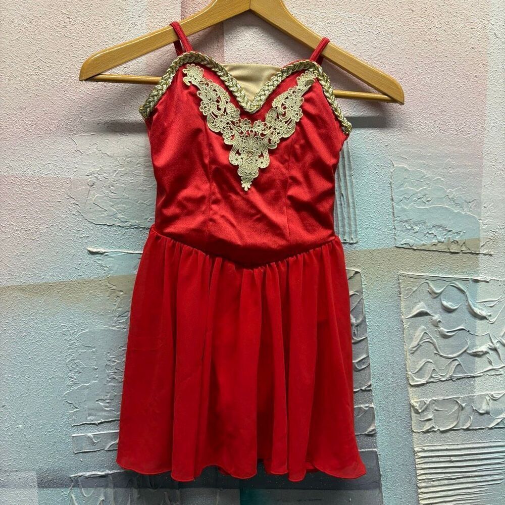 Weissman 10922 Holiday Christmas Nutcracker Ballet Dress Dance Costume Red Gold